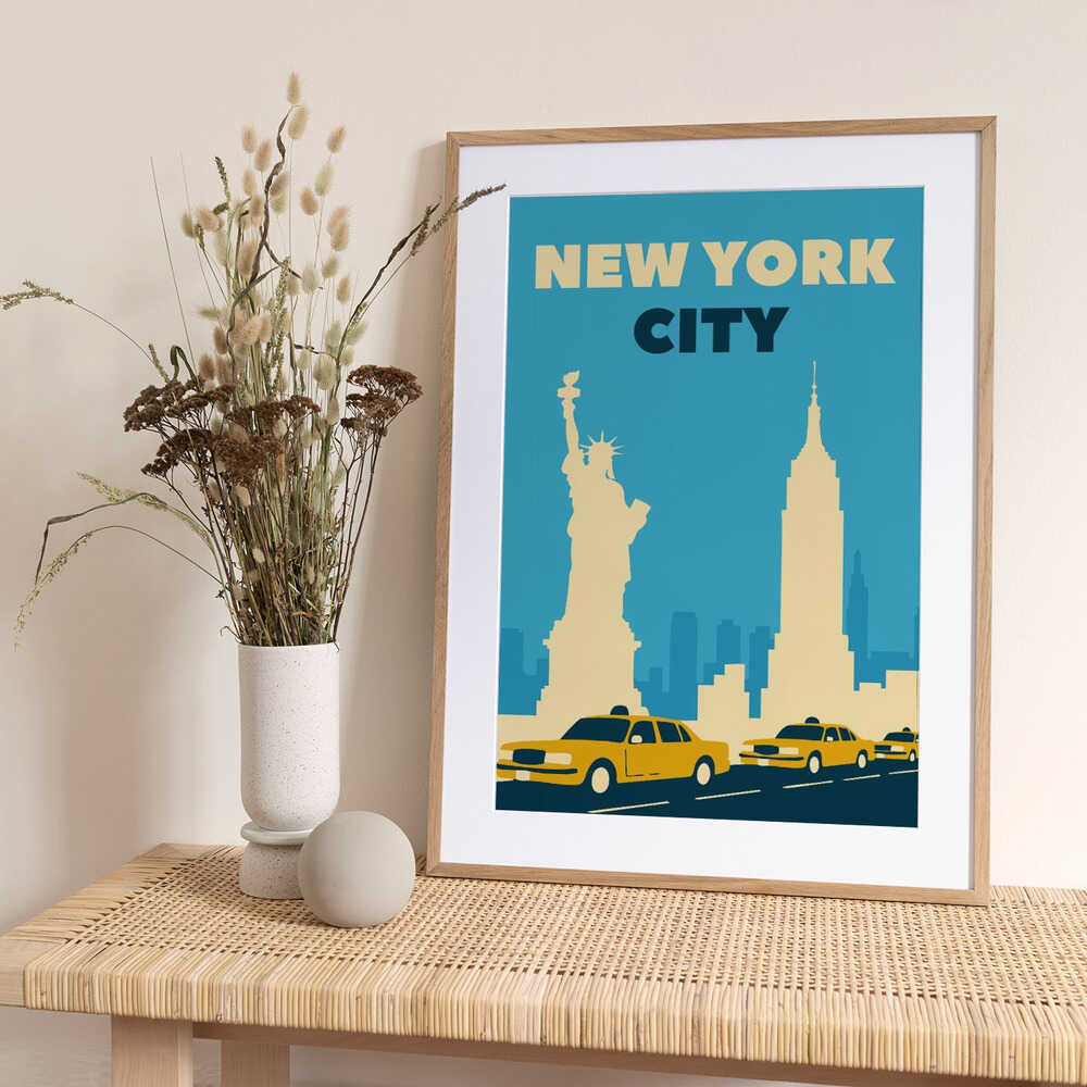 New York City - Art Print by Andreas Magnusson Travel Poster