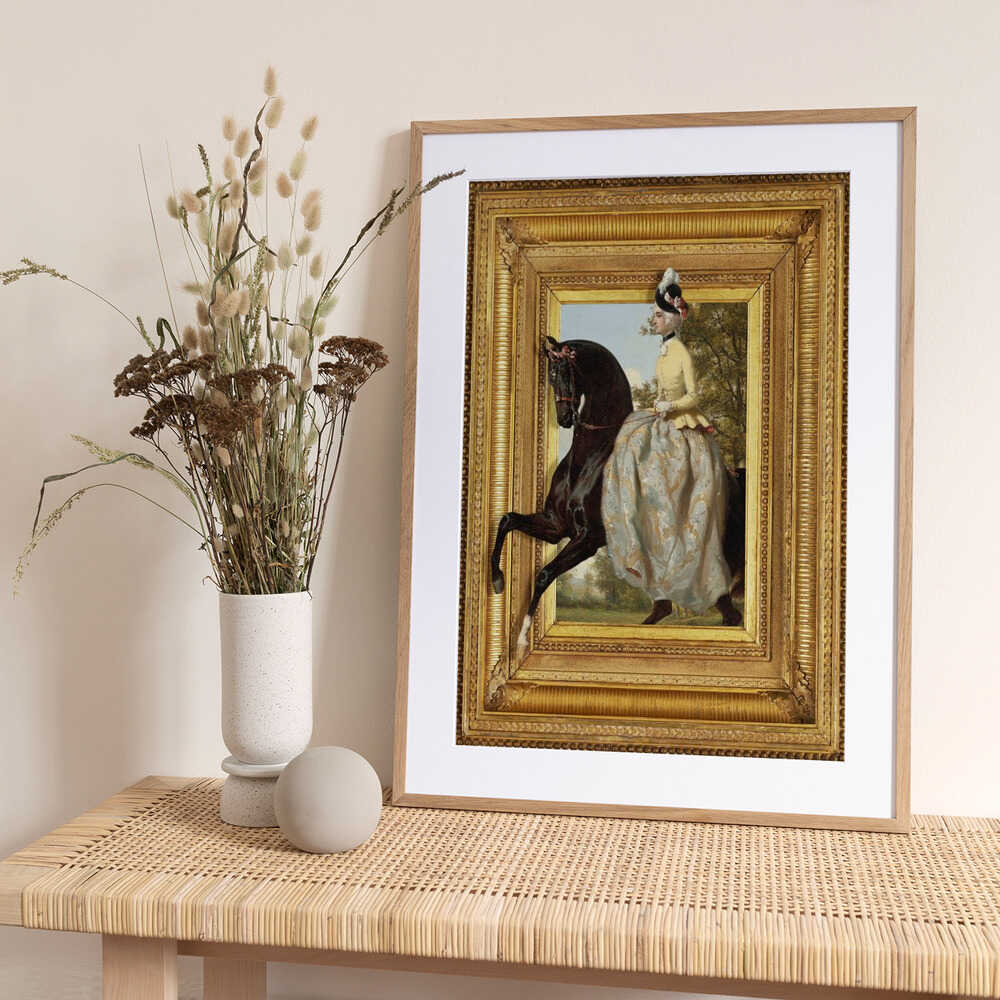 The Lady and Her Horse - Art Print by Marja van den Hurk