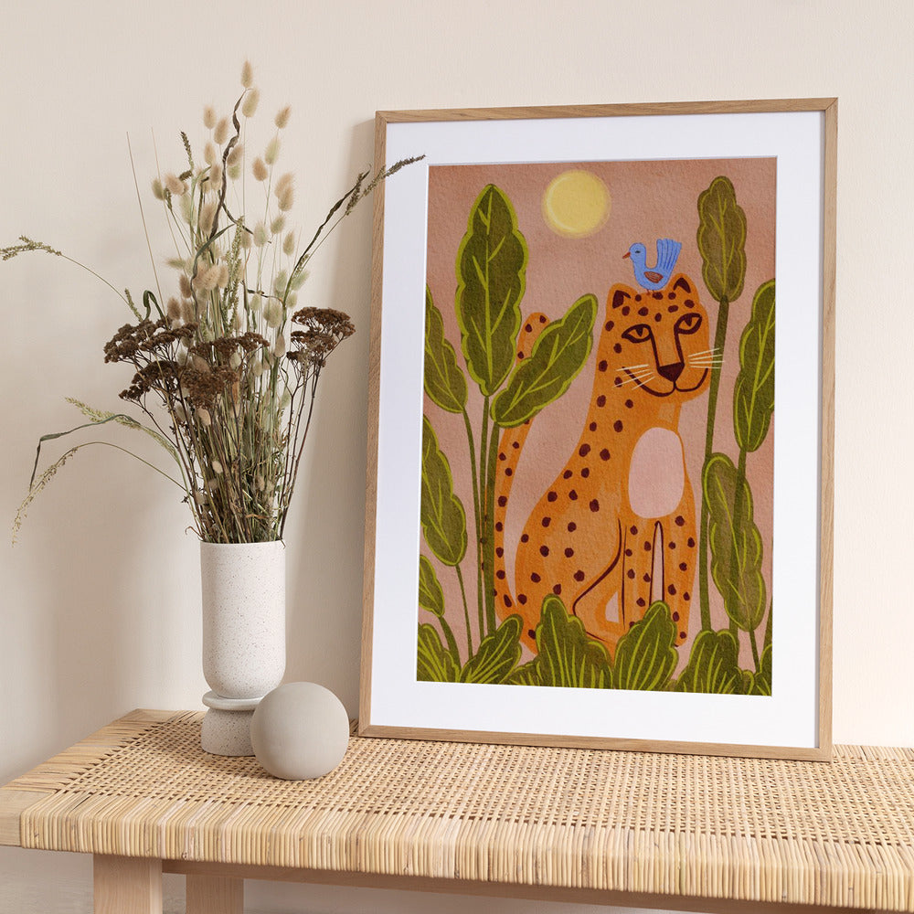 leopard and Bird - Art Print by Nikita Jariwala