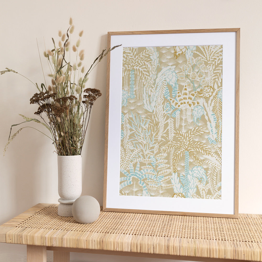 tropical lounge warm sand pattern - Art Print by Annick