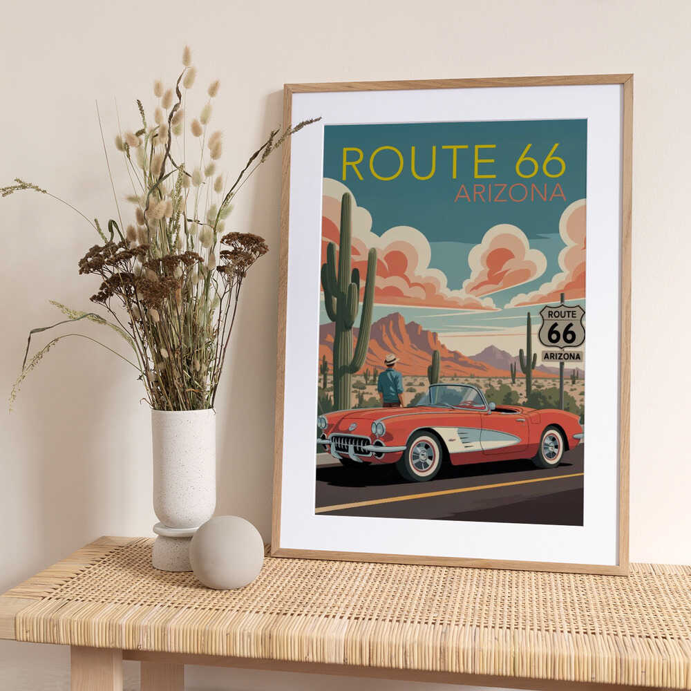 Route 66 Arizona - Art Print by Andreas Magnusson Travel Poster
