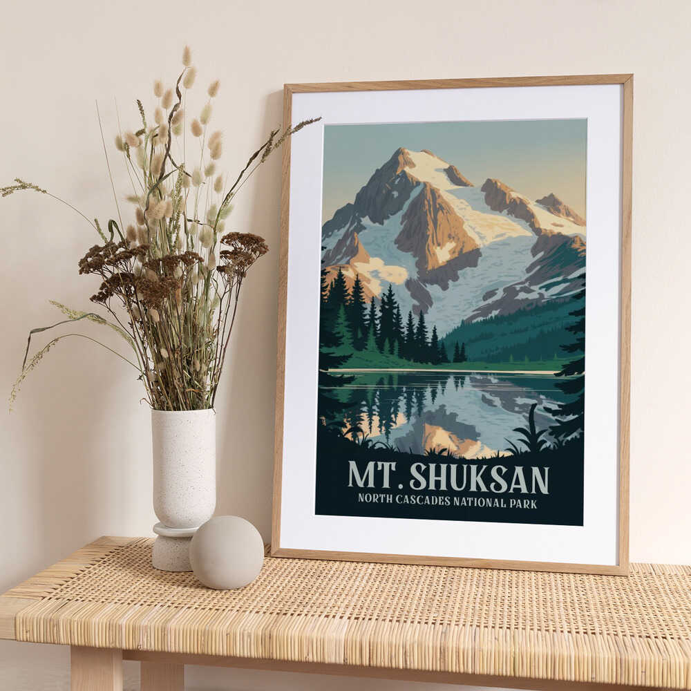 Mount Shuksan - Art Print by Andreas Magnusson Travel Poster