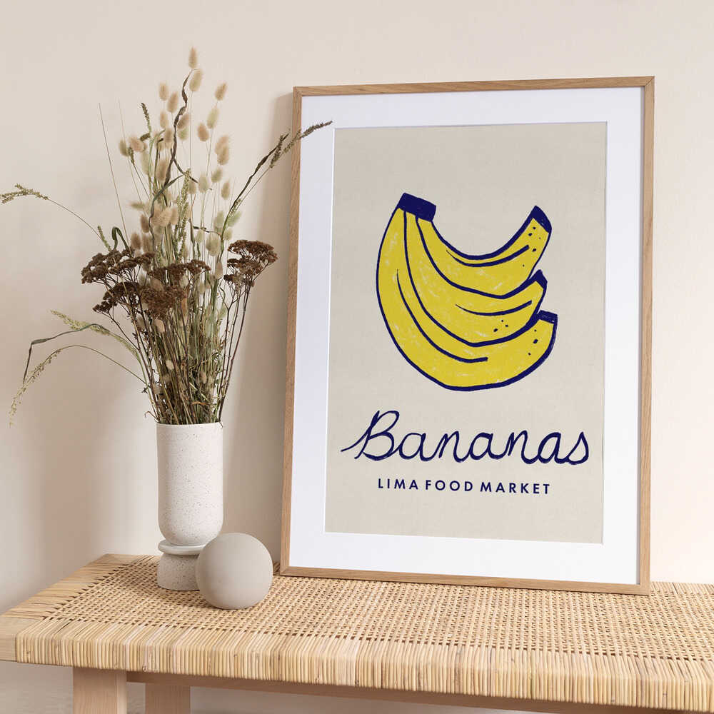 Bananas Lima Food Market Peru - Art Print by Dirkie Nell