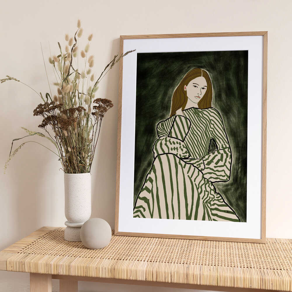 Woman SITTING - Art Print by Sharyn Bursic