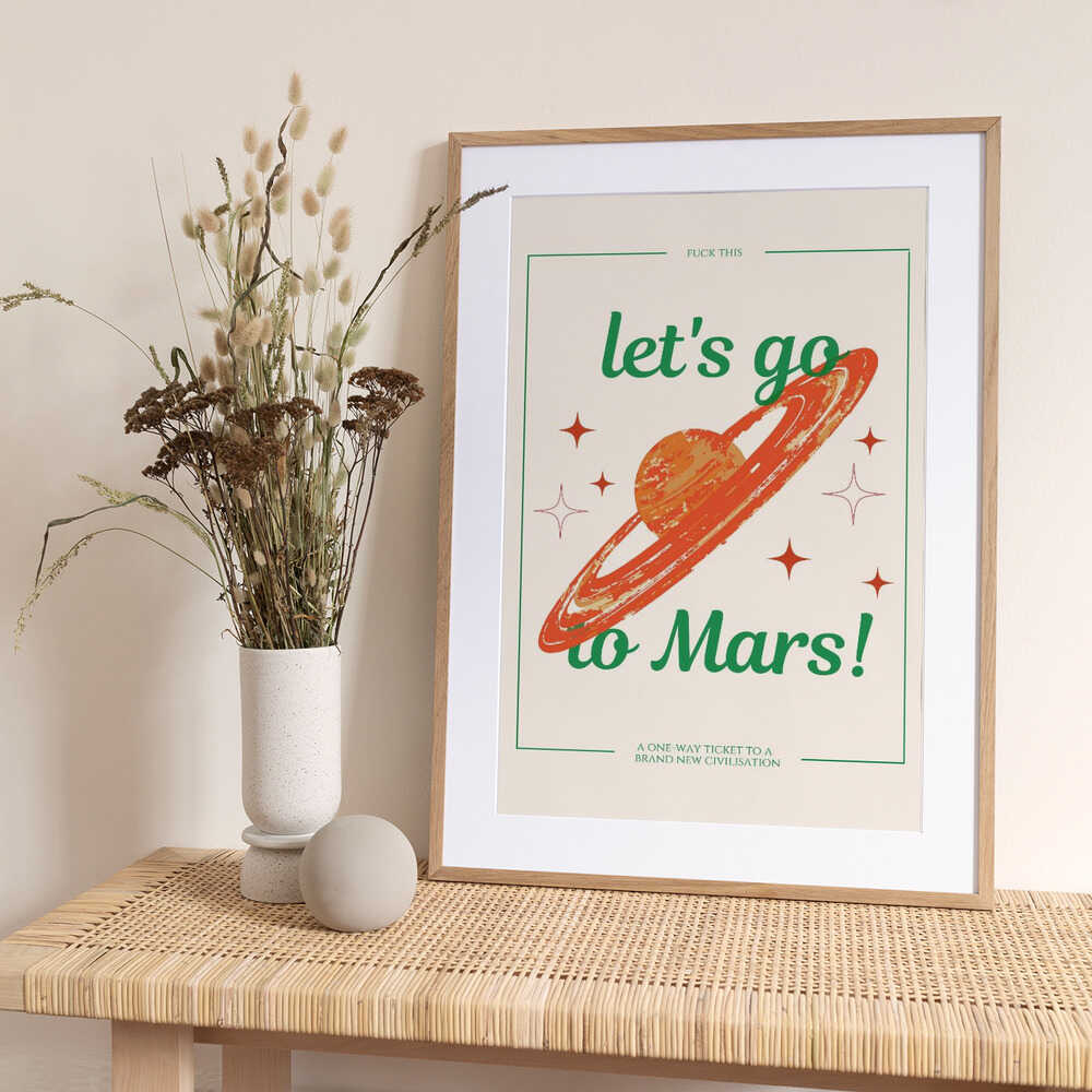 Mars Adventure Awaits - Art Print by Nazma Khokhar