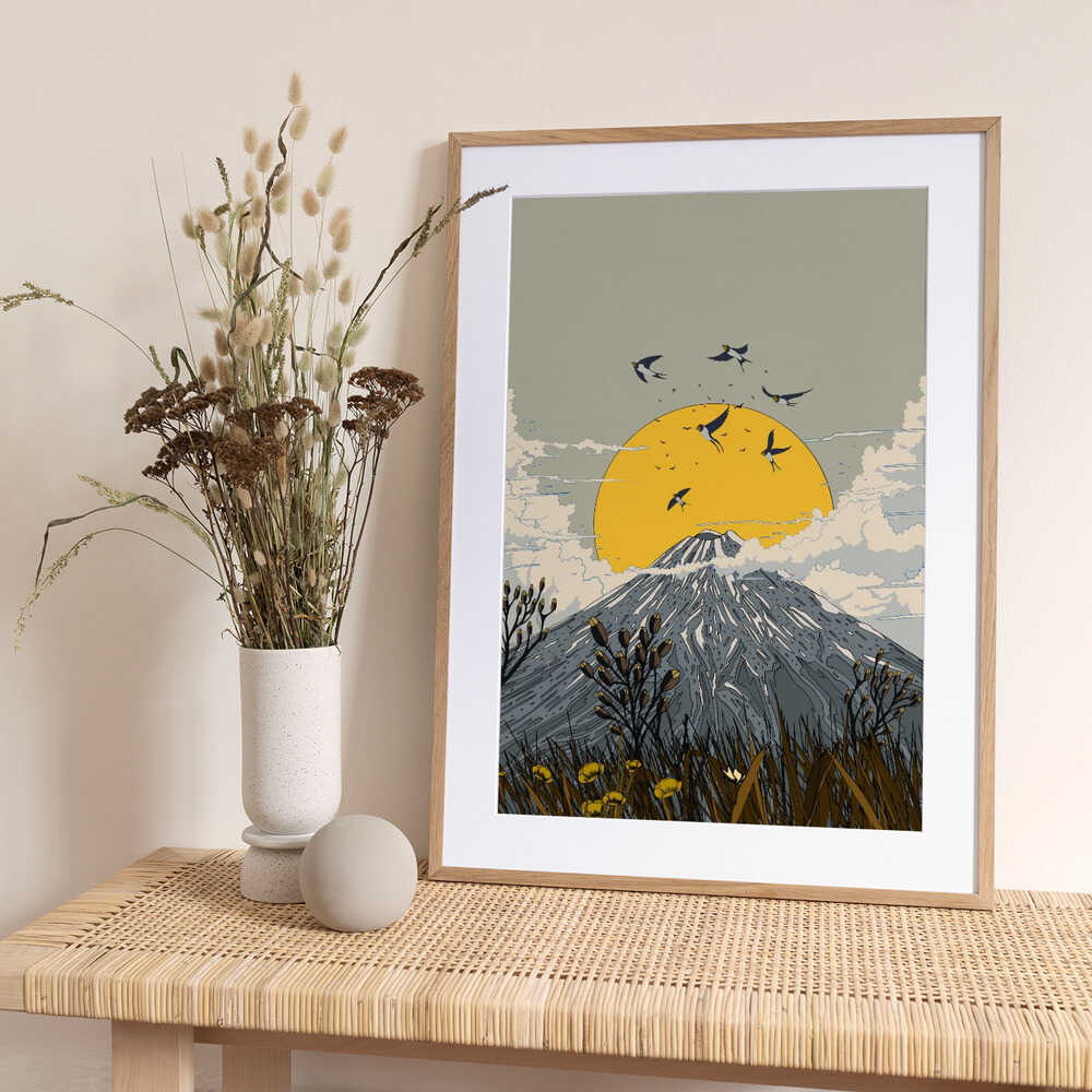 Volcano Swallows - Art Print by Nicholas