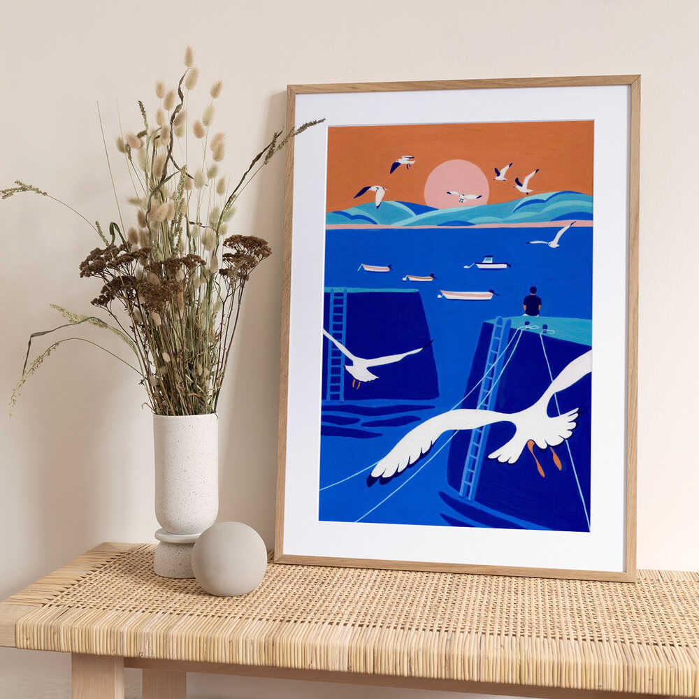 The Little Port - Art Print by Julie Lesouef