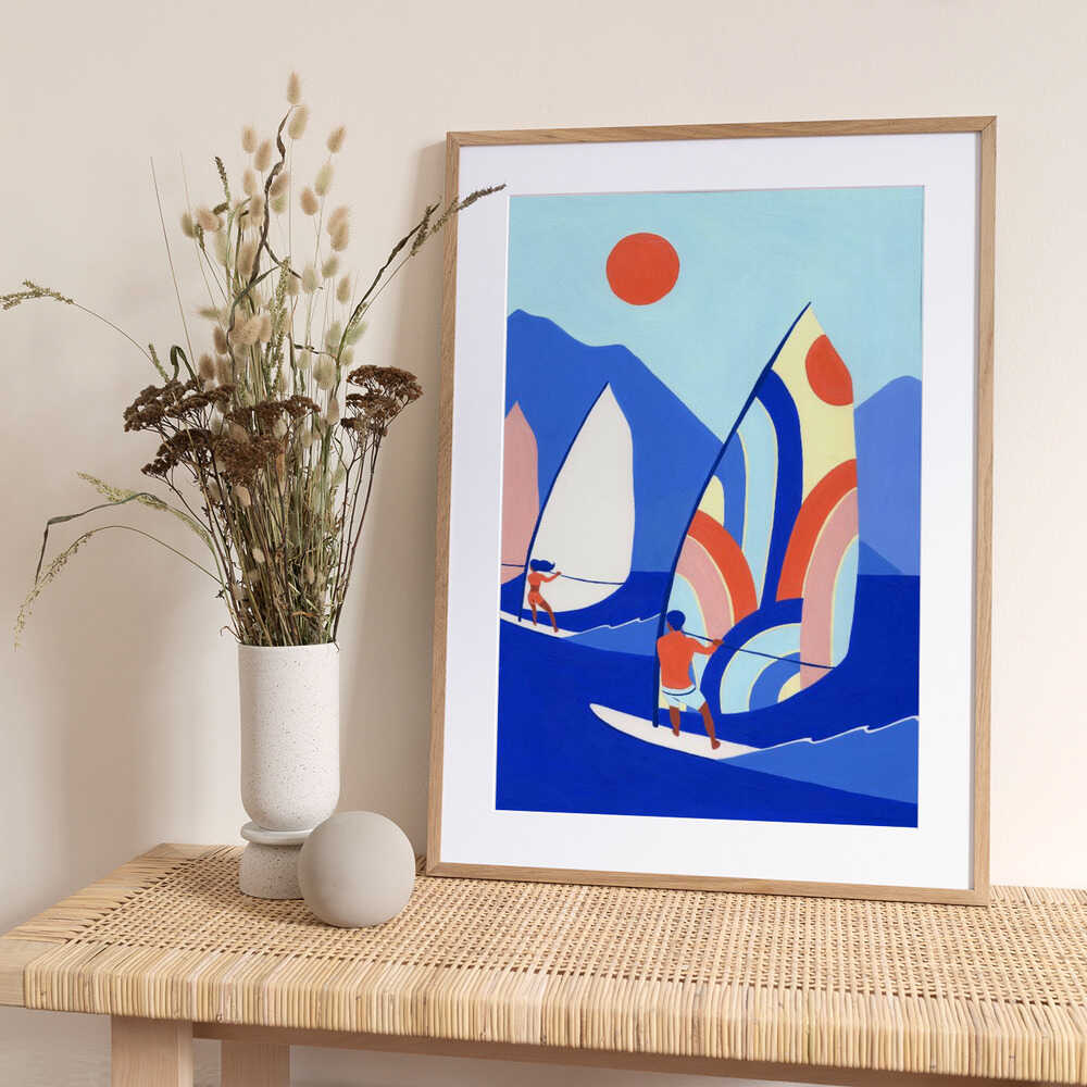 Windsurf - Art Print by Julie Lesouef
