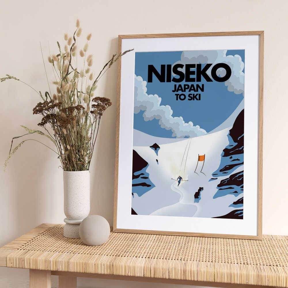 Niseko Japan To Ski - Art Print by Nicholas Travel Poster