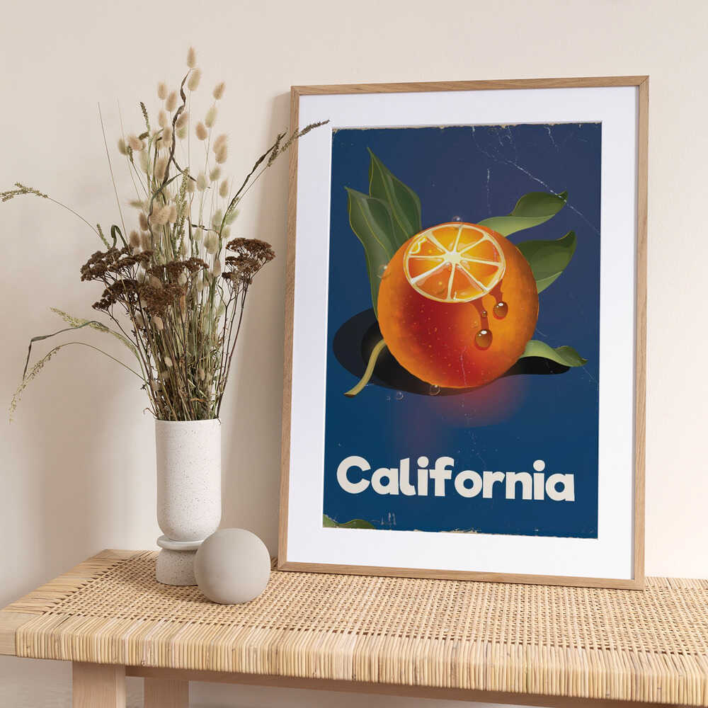 California Oranges Travel Poster - Art Print by Nicholas