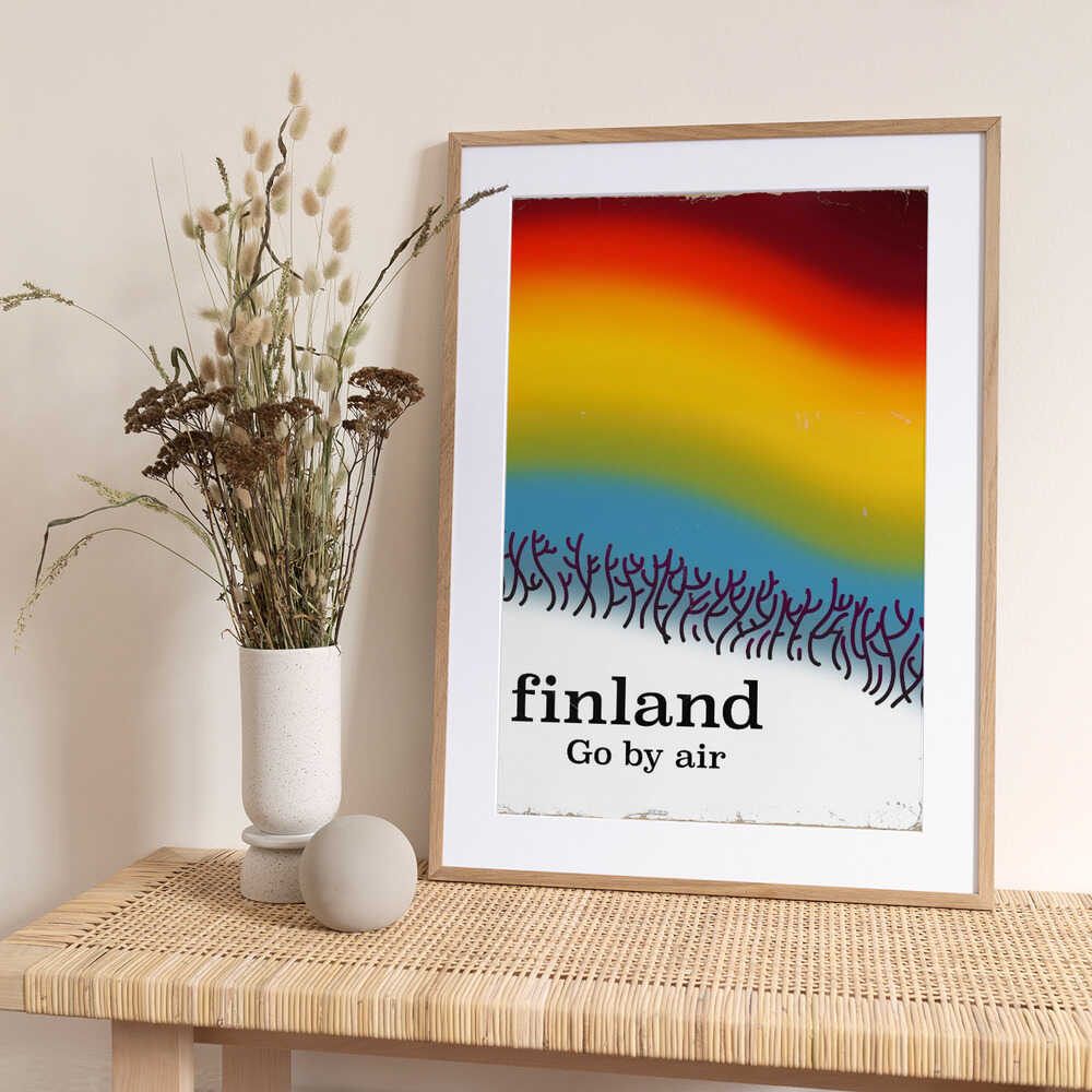 Finland Vintage Style Travel Poster - Art Print by Nicholas