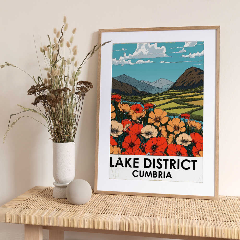 Lake District Vintage Travel Poster - Art Print by Nicholas