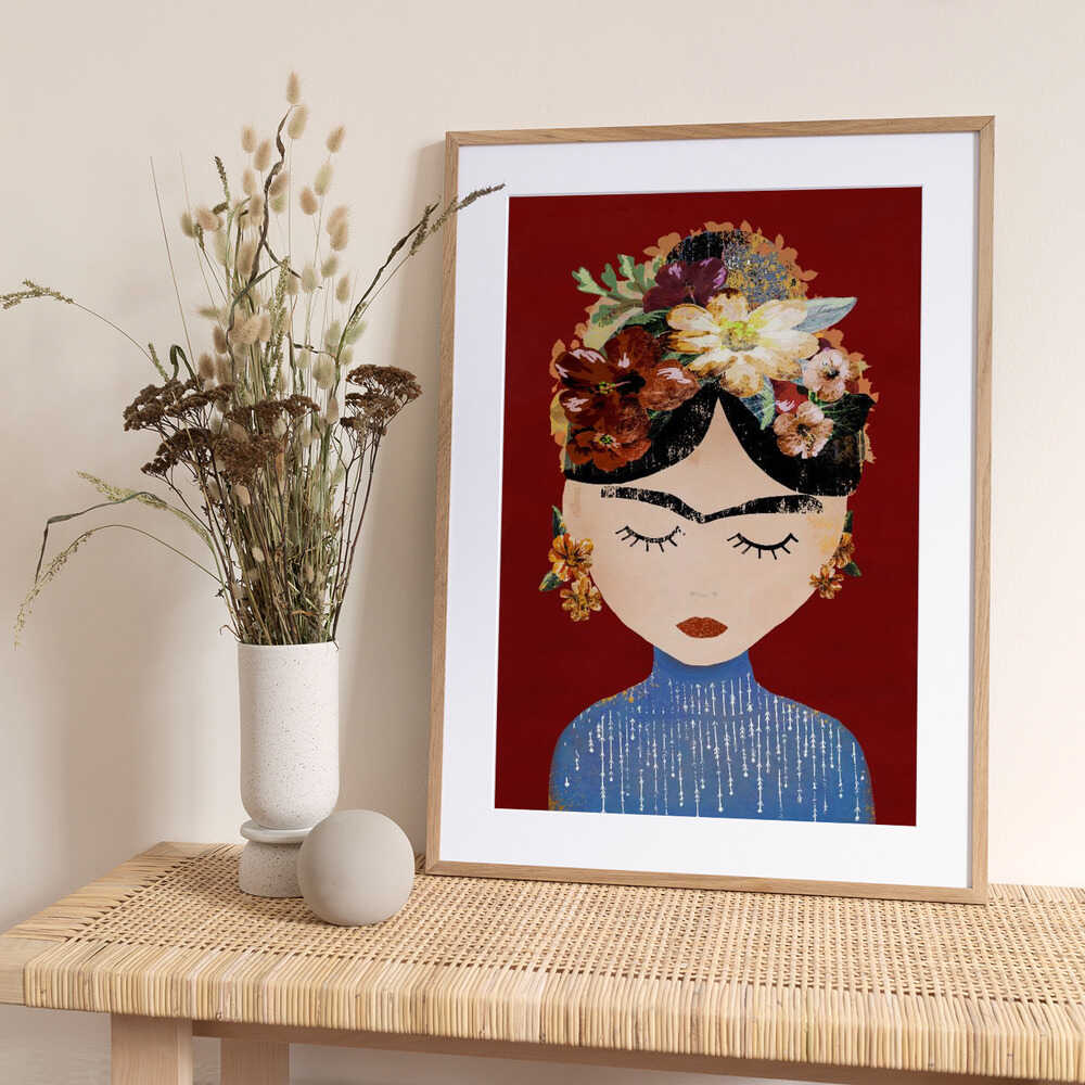 Frida (Christmas Edition) - Art Print by Treechild