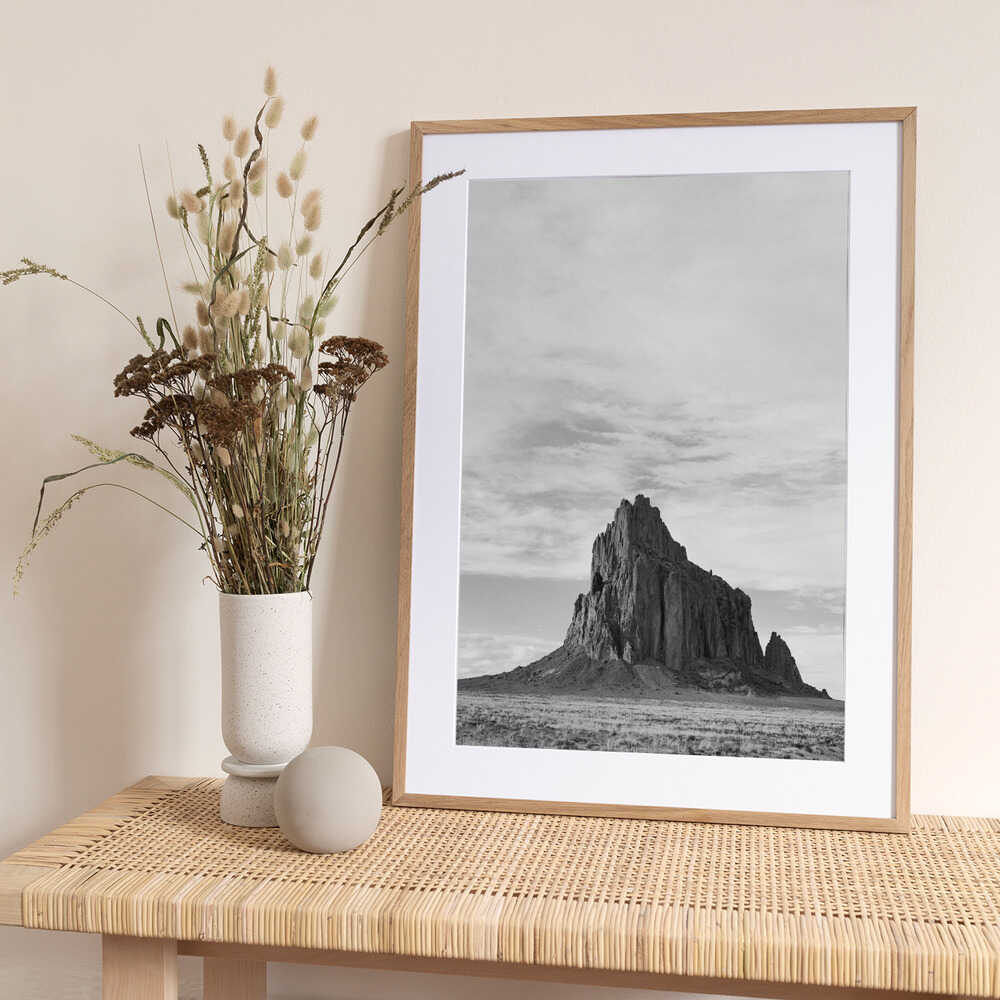 Monochrome Shiprock VII on Film - Art Print by Bethany Young