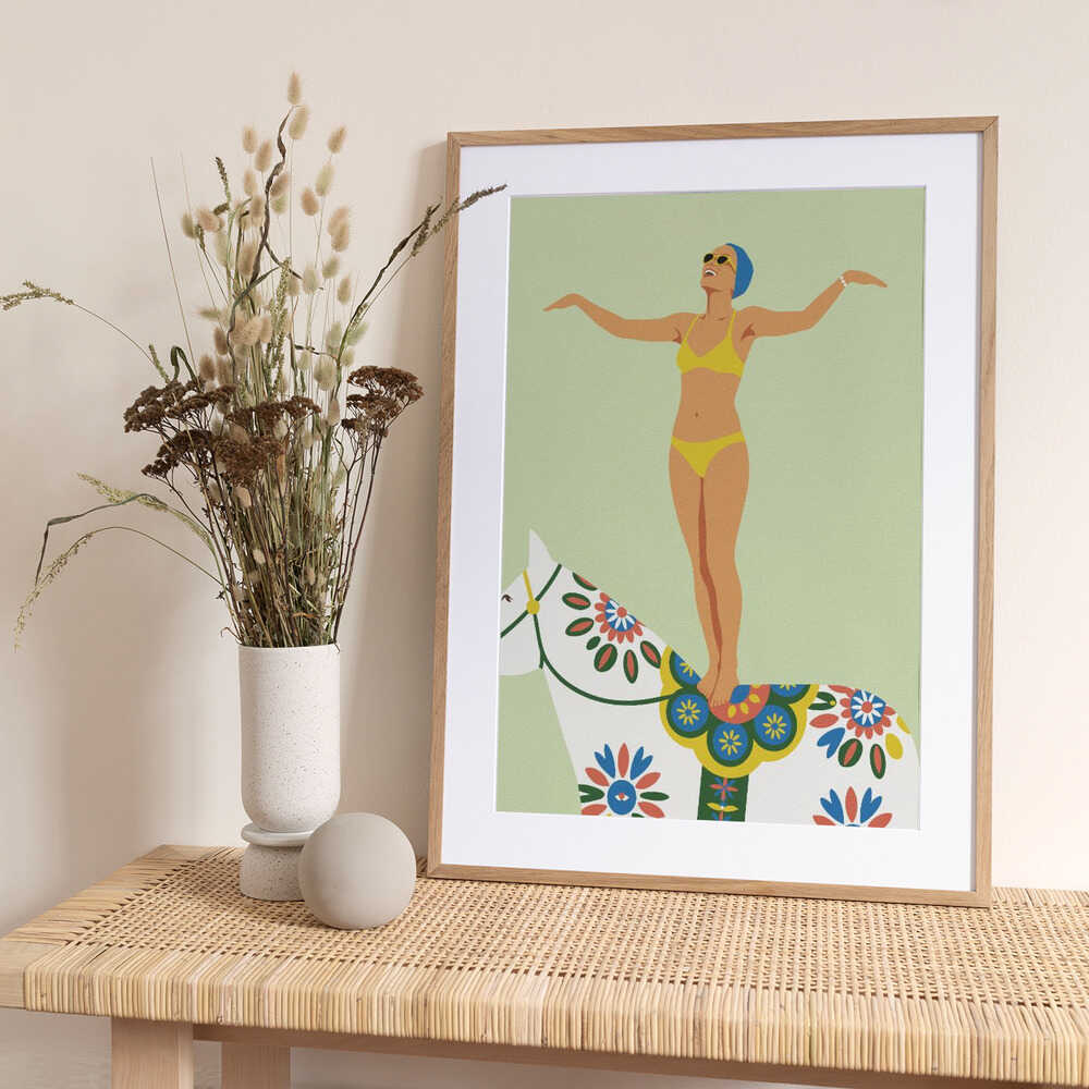 Dala Horse Ride No 2 - Art Print by Andreas Magnusson