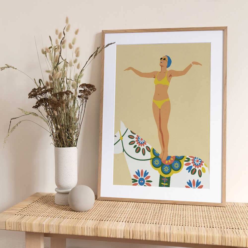 Dala Horse Ride No 2 - Art Print by Andreas Magnusson