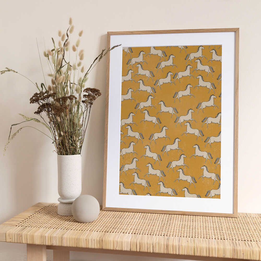 Vintage Horse Pattern - Art Print by Nicholas
