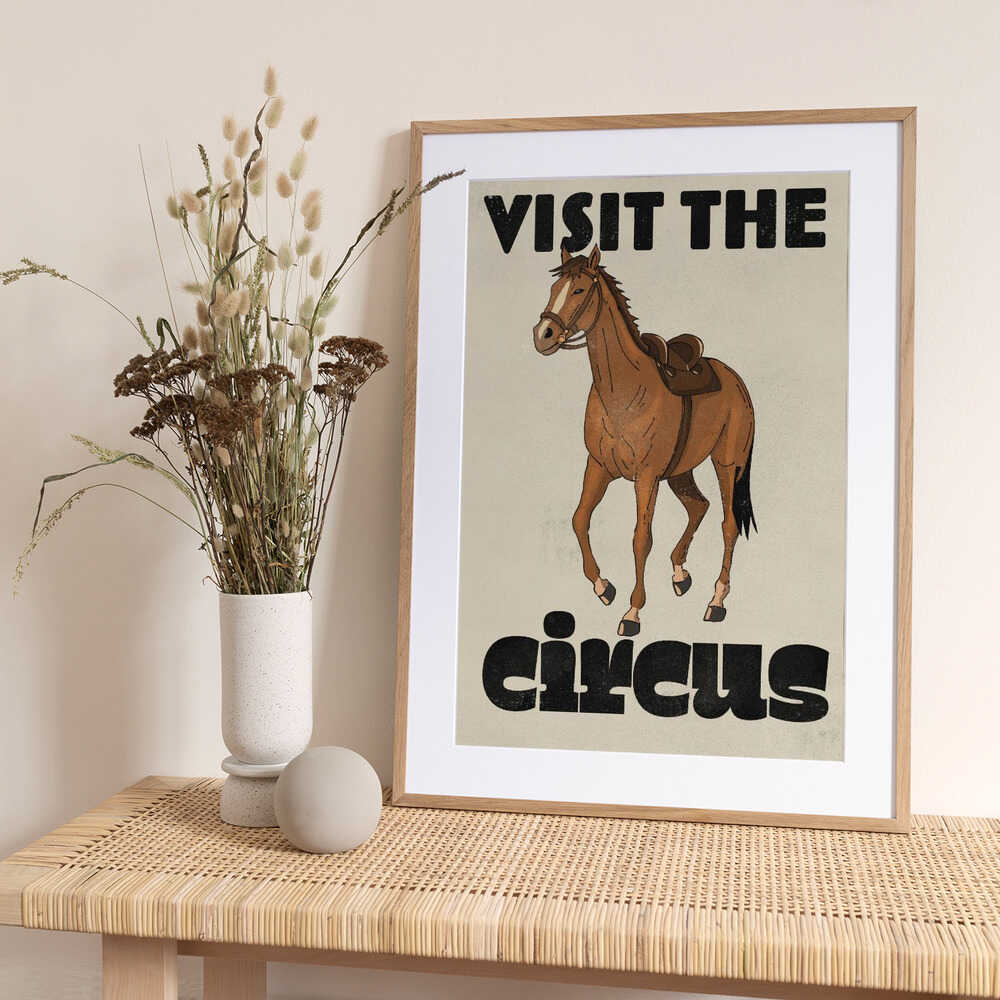 Vintage Visit the Circus Horse - Art Print by Nicholas