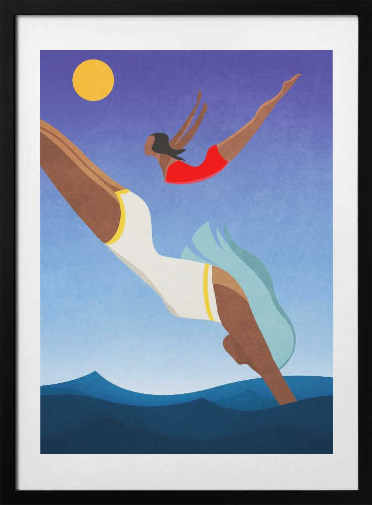 Graceful Dive - Art Print by Emel Tunaboylu