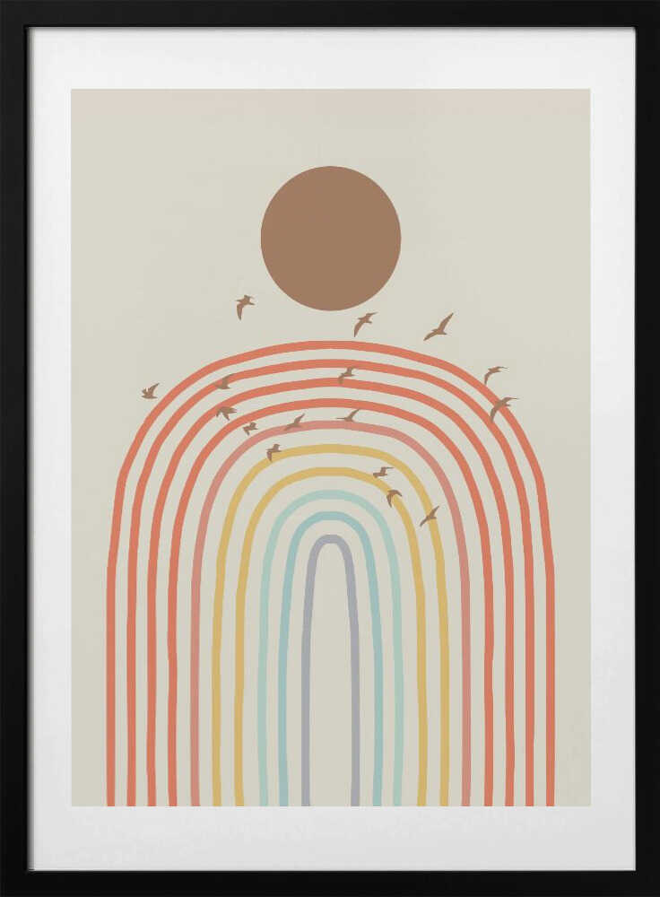 Stylized Rainbow With Layered Pastel - Art Print by Little Dean