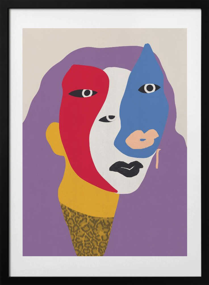 Abstract Face Portrait - Art Print by Little Dean