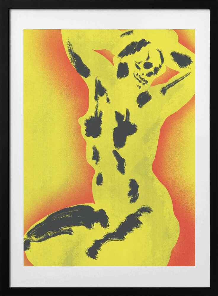Yellow Skull Nude - Art Print by Little Dean