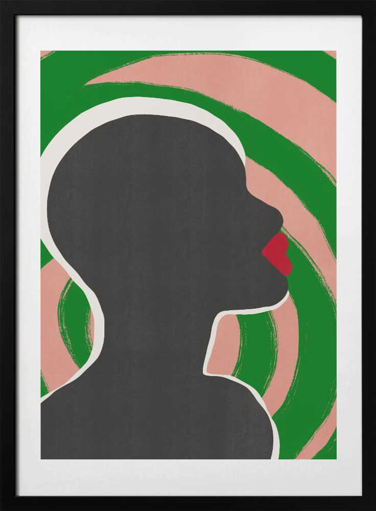 Anonymous Portrait In Green Spiral - Art Print by Little Dean