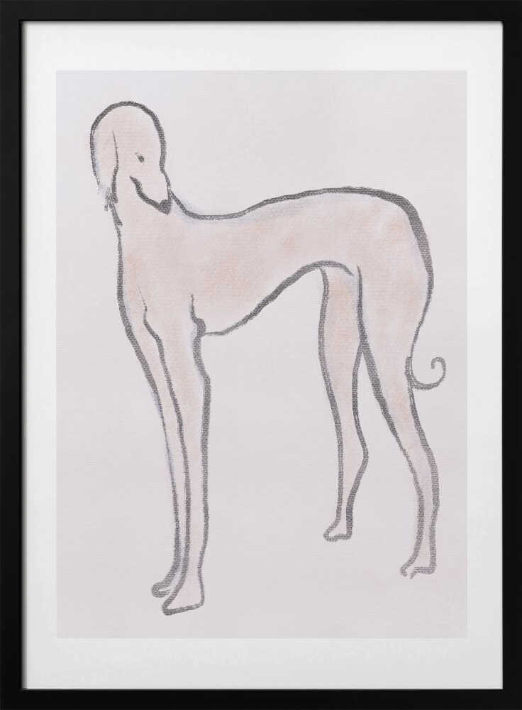 Elegant Canine Form - Art Print by Little Dean