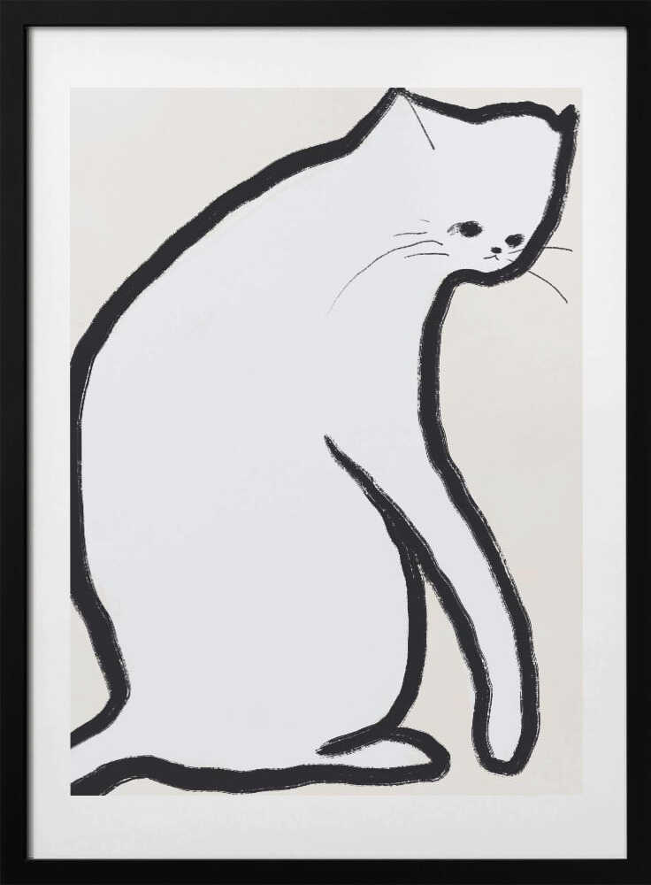 White cat - Art Print by Little Dean