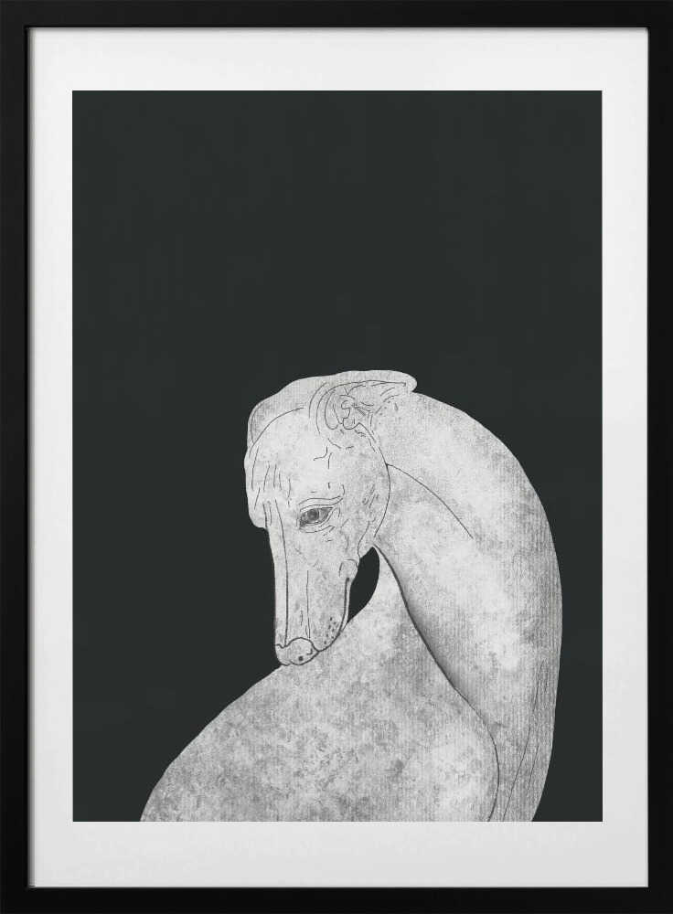 Greyhound black and white - Art Print by Little Dean