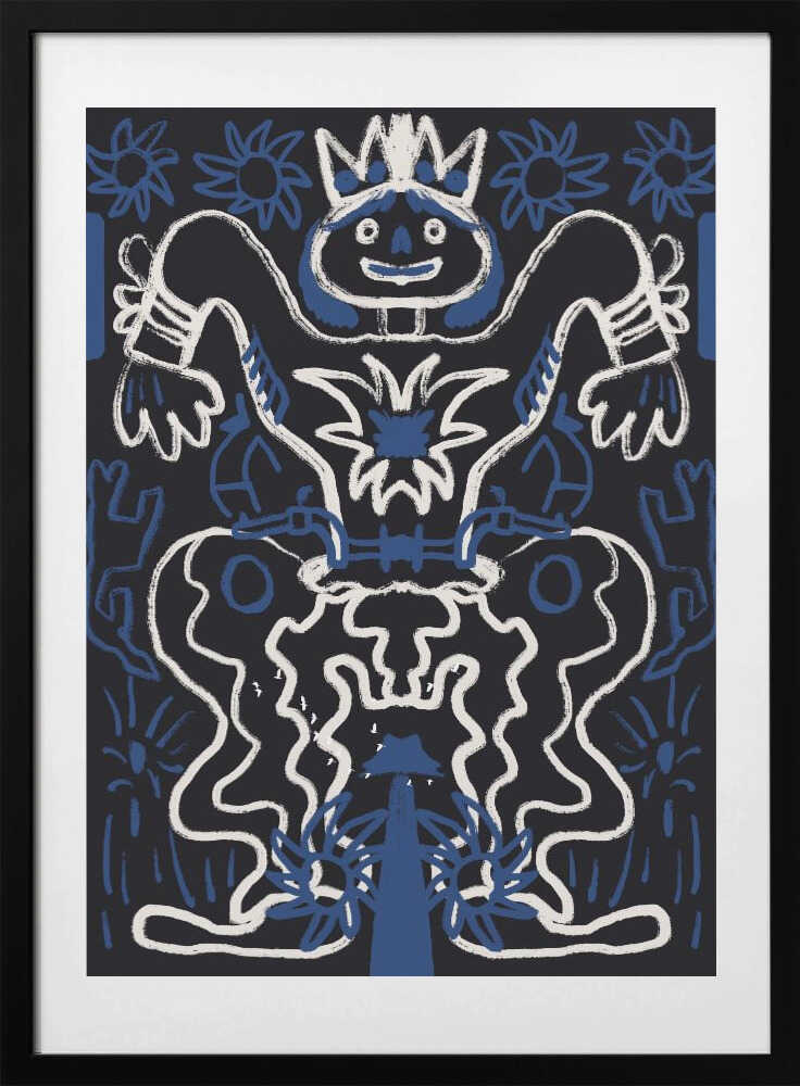 Chalk drawing cowboy - Art Print by Little Dean