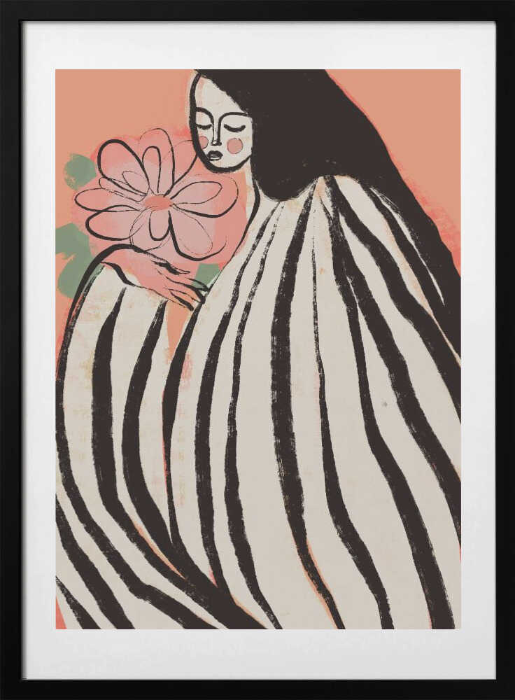 A Silent Moment (Peach) - Art Print by Treechild