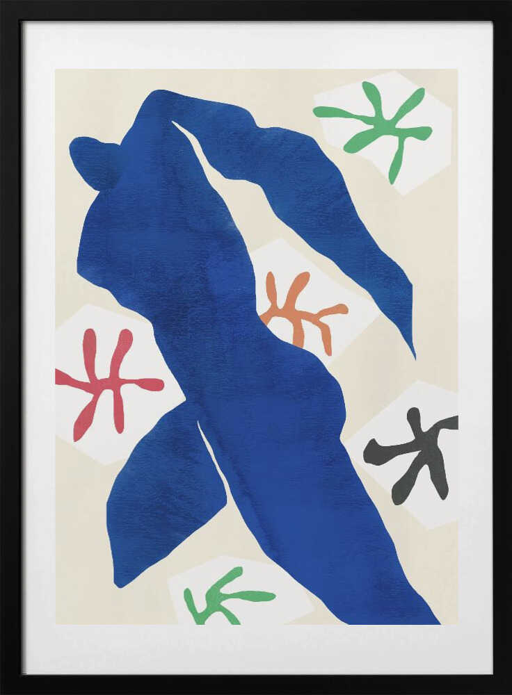 Abstract Blue Figure - Art Print by Little Dean