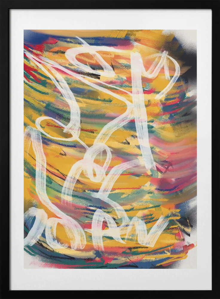 Chaos color large abstract - Art Print by Little Dean