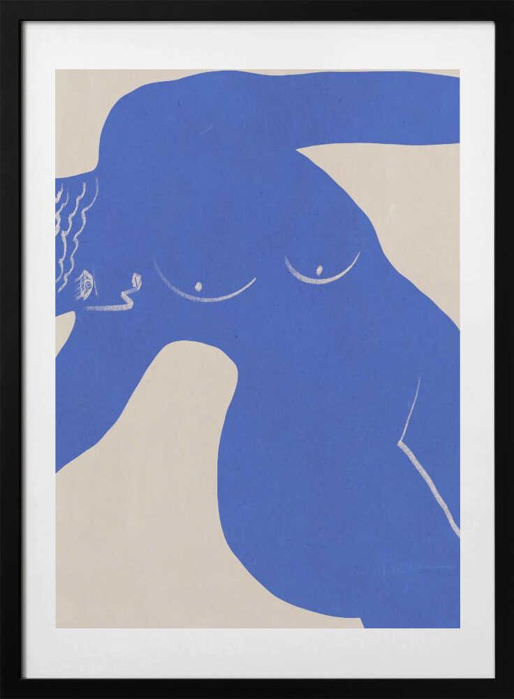 Bold Blue Silhouette - Art Print by Little Dean