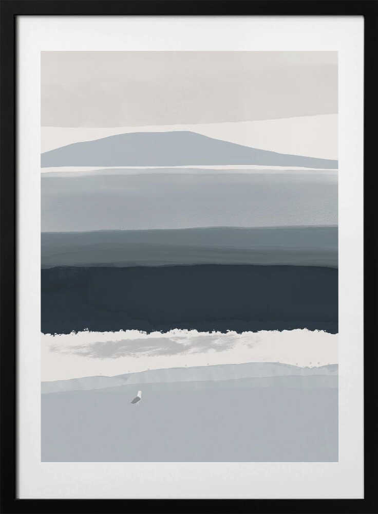 Coastal Landscape With Minimalist Abstraction - Art Print by Little Dean