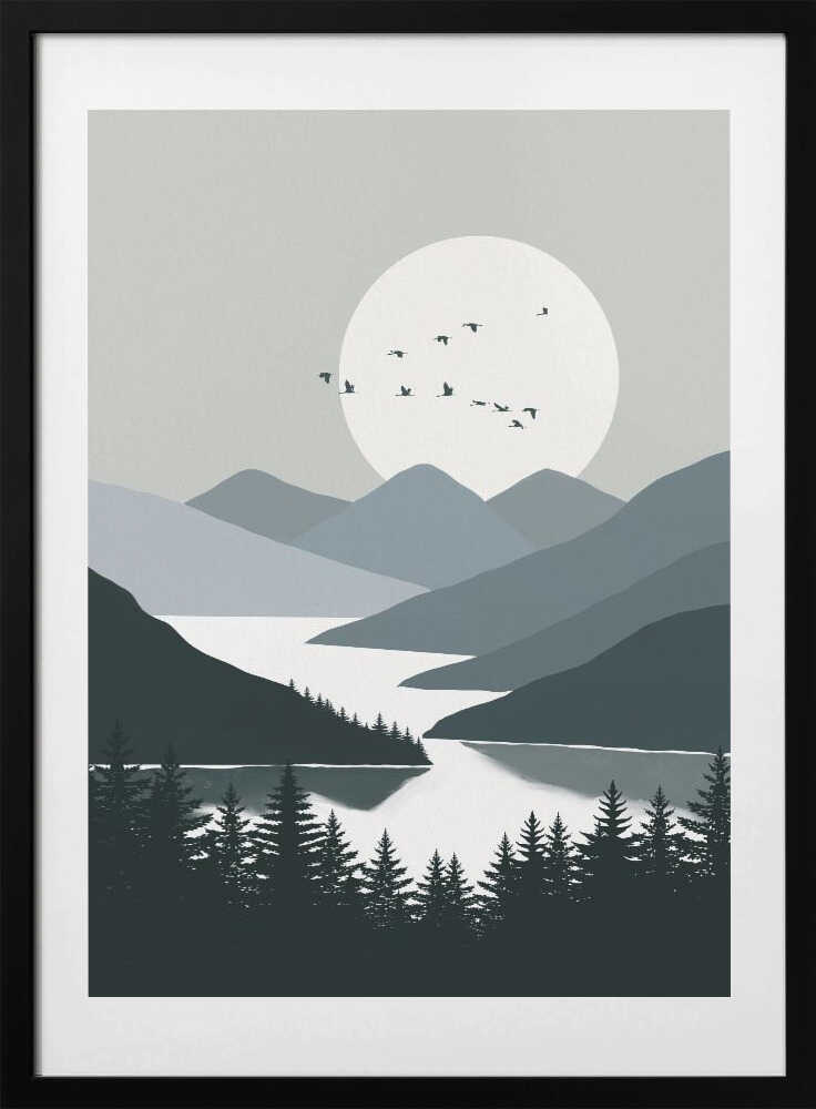 Featuring A Large Moon - Art Print by Little Dean