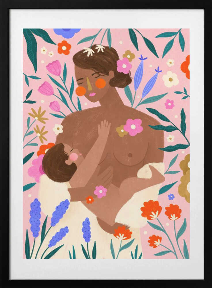 Tender Mother Baby Love - Art Print by Bea Müller