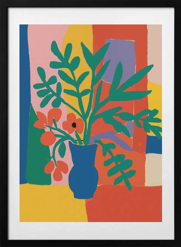 Flower arrangement in bold colors - Art Print by Little Dean