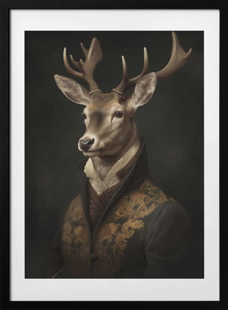 Stag Portrait - Art Print by Andreas Magnusson
