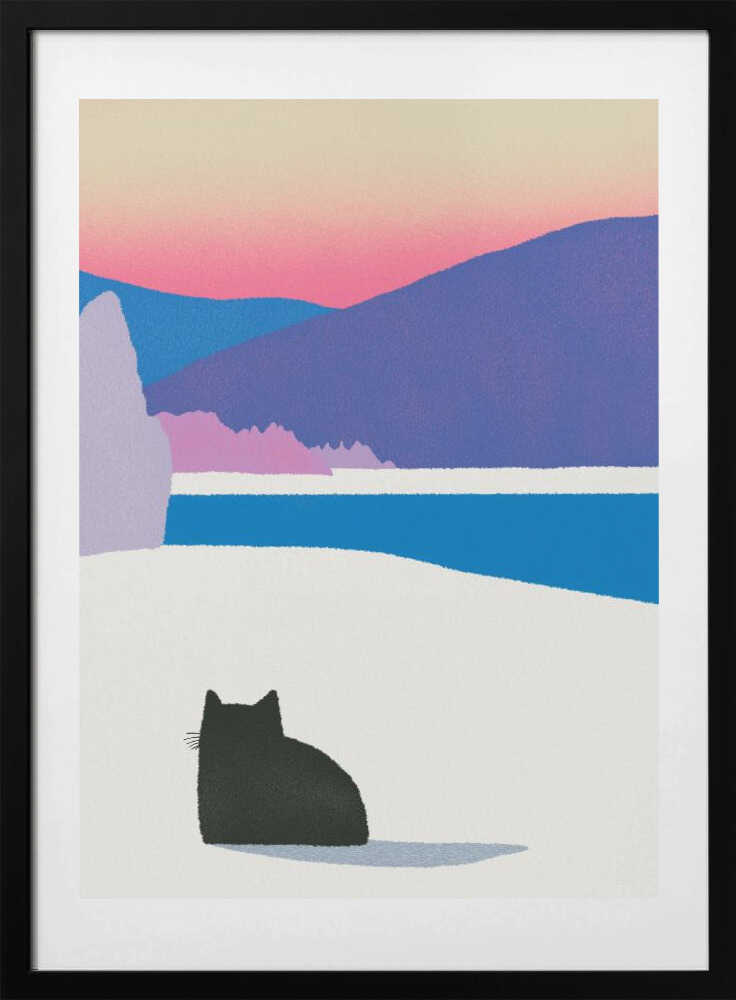 Black fur in white snow - Art Print by Little Dean