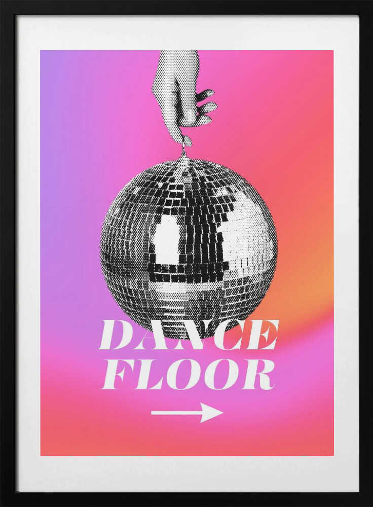 Monochrome Disco Ball - Art Print by Athene Fritsch