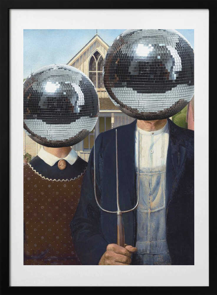 American Gothic with Disco - Art Print by Athene Fritsch