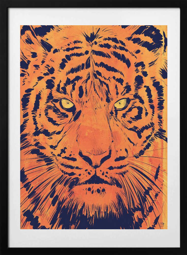 Tiger's Fiery Gaze - Art Print by Giuseppe Cristiano