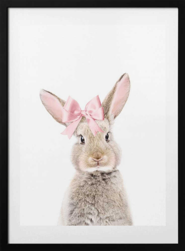 Bunny With a Bow - Art Print by Kathrin Pienaar