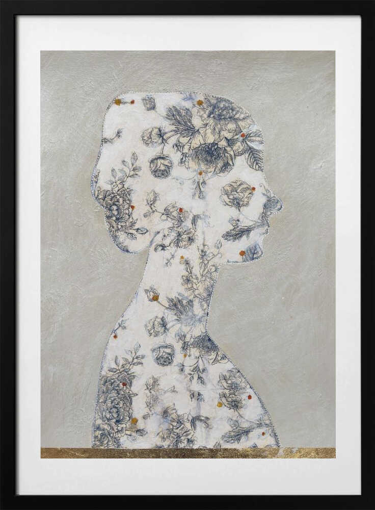 Elegant Floral Silhouette - Art Print by Karenina Fabrizzi