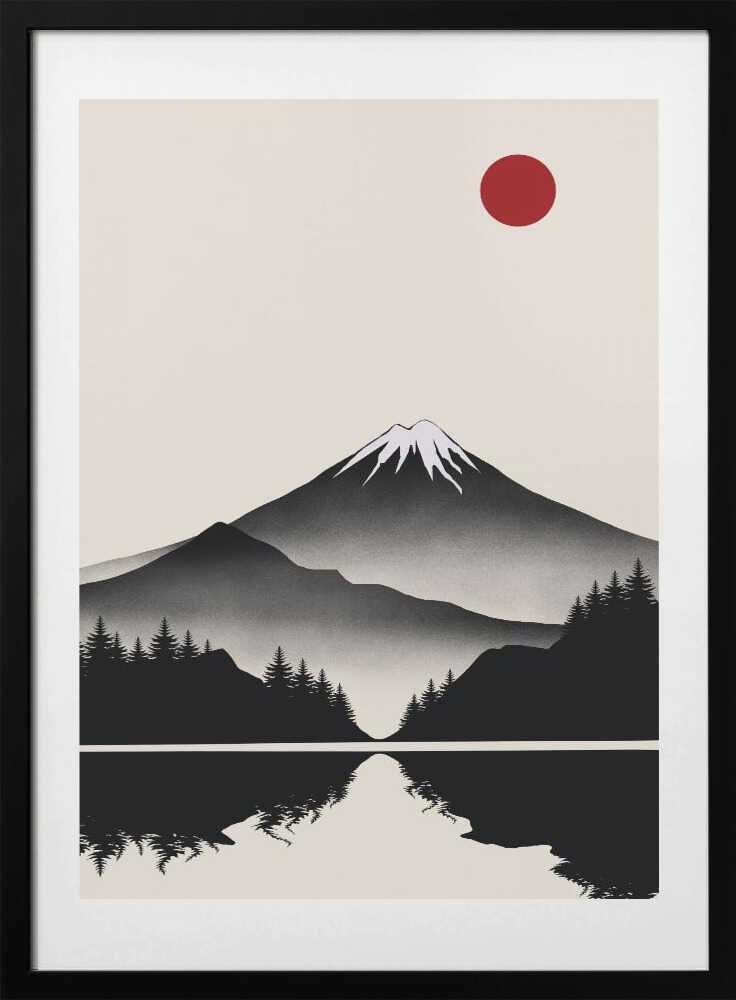 Japanese Mountain - Art Print by Little Dean