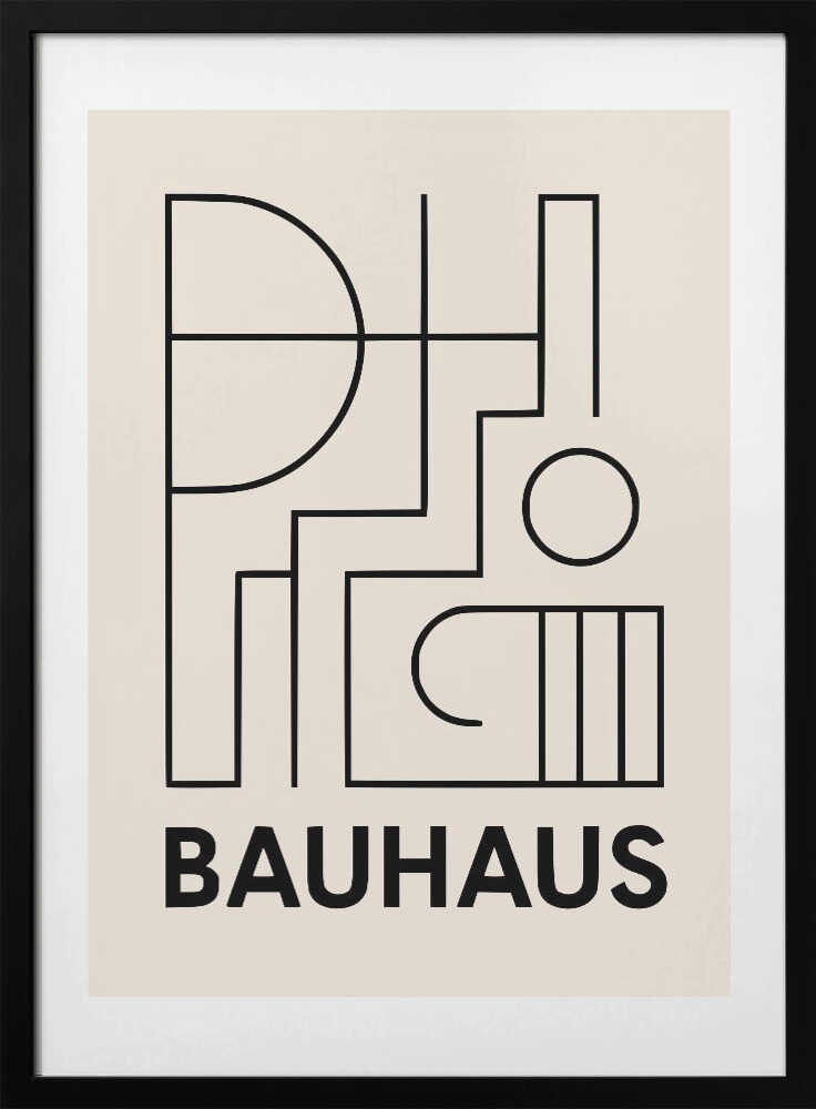Bauhaus Geometric Design line art - Art Print by Little Dean