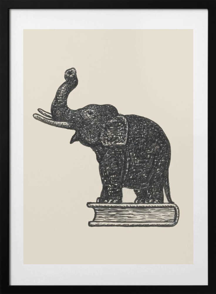 Olifant Op Boek 1935 - Art Print by Leo Gestel