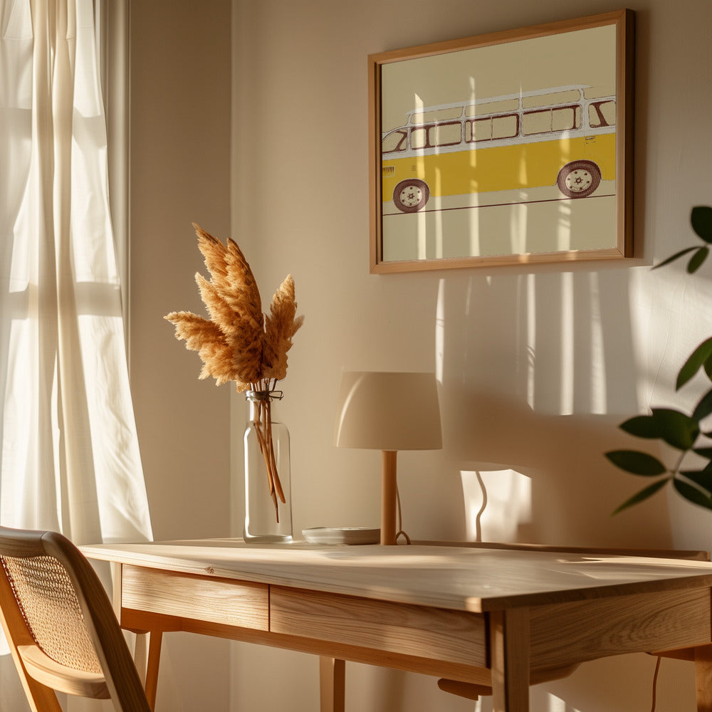 Yellow Van - Art Print by Florent Bodart